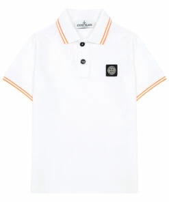 Outlet 🔥 Polo Shirt White Stone Island Fashion Teen, Children 🎉