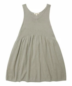 Budget 🛒 Portea Linen and Cotton Knit 👗 Dress Grey Caramel Fashion Children ⭐