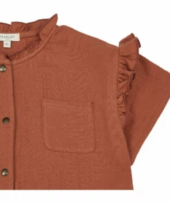 Flash Sale ✔️ Prune Cotton Muslin Jumpsuit Terracotta Marlot Paris Fashion Children 🎁 -Outlet Kids' Fashion Store prune cotton muslin jumpsuit terracotta marlot paris fashion children 1