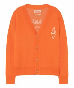 Wholesale ๐งจ Racoon Embroidered Cardigan Orange The Animals Observatory Fashion Teen, Children โค๏ธ