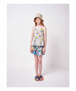 Best Sale 💯 Recycled Cotton Floral Ribbed Tank Top Mauve Bobo Choses Fashion Children 💯 -Outlet Kids' Fashion Store recycled cotton floral ribbed tank top mauve bobo choses fashion children 2