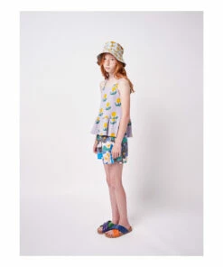 Best Sale 💯 Recycled Cotton Floral Ribbed Tank Top Mauve Bobo Choses Fashion Children 💯 -Outlet Kids' Fashion Store recycled cotton floral ribbed tank top mauve bobo choses fashion children 3