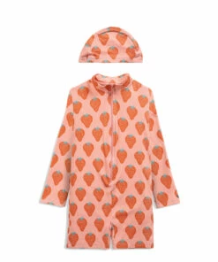 Discount ⭐ Recycled Nylon Anti-UV Ladybird Playsuit Swimming Cap Pale pink Bobo Choses Fashion Baby, Children 👍