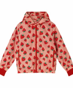 Promo 🎉 Recycled Nylon Zip Pocket Strawberry Jacket Pink Stella McCartney Kids Fashion Children 👍