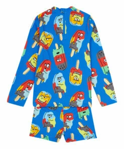 Flash Sale 😍 Recycled Polyamide Anti-UV Ice Cream Top & Bottom Set Blue Stella McCartney Kids Fashion Children 👍 -Outlet Kids' Fashion Store recycled polyamide anti uv ice cream top bottom set blue stella mccartney kids fashion children 2