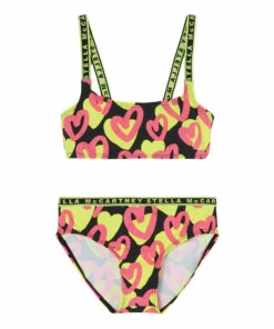 Buy ❤️ Recycled Polyamide Heart 👙 Bikini Black Stella McCartney Kids Fashion Teen, Children ⭐