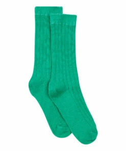 Best Sale 💯 Ribbed 🧦 Socks Green Bonton Fashion Children ❤️