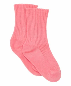 Promo 🔥 Ribbed 🧦 Socks Pink Bonton Fashion Teen, Baby, Children 🤩
