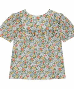 Best Pirce ⭐ Sateen Exclusive Liberty Organic Blouse Green Bonpoint Fashion Children ❤️