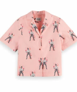 Budget 🧨 Scotch & Soda x Elvis Collaboration - Organic Cotton Short Sleeve Shirt Pink Scotch & Soda Fashion Teen, Children 🔔