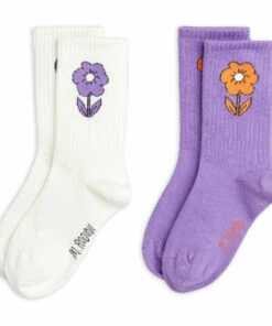 Discount 🛒 Set 2 Organic Cotton 🧦 Socks Purple Mini Rodini Fashion Baby, Children 😀