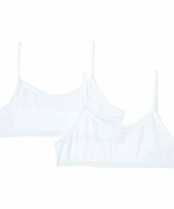 Wholesale ๐ Set of 2 Organic Cotton Crop-Tops Off white Petit Bateau Fashion Teen, Children ๐งจ