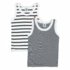 Best deal 🧨 Set of 2 Organic Cotton Striped Tank Tops Blue Petit Bateau Fashion Children 😍