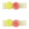 Buy 🌟 Set of 2 Pompom Hair Slides Pale yellow Five / Eleven Fashion Children 😀