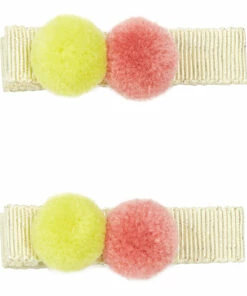 Buy 🌟 Set of 2 Pompom Hair Slides Pale yellow Five / Eleven Fashion Children 😀