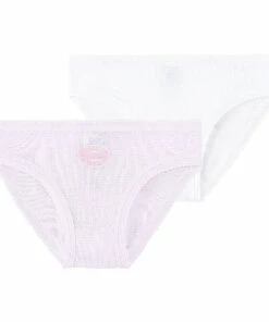 Discount ⌛ Set of 2 Striped Organic Cotton Briefs White Petit Bateau Fashion Children ⌛