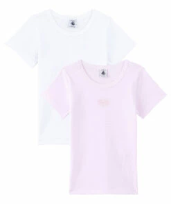 Best reviews of ❤️ Set of 2 Striped Organic Cotton T-shirts White Petit Bateau Fashion Children 🧨