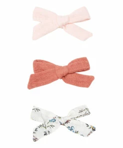 Wholesale 👏 Set of 3 Forever Bow Hair Slides Peach Five / Eleven Fashion Children 💯