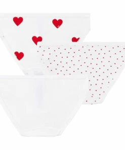 Best Pirce ❤️ Set of 3 Organic Cotton Heart Briefs White Petit Bateau Fashion Children 🔥 -Outlet Kids' Fashion Store set of 3 organic cotton heart briefsset of 3 organic cotton heart briefs white petit bateau fashion children 2