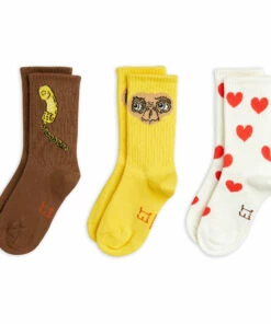 Promo 👏 Set of 3 Organic Cotton 🧦 Socks - Mini Rodini x E.T Capsule Yellow Mini Rodini Fashion Baby, Children ❤️
