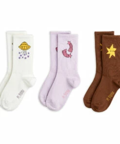 Best Sale 🎁 Set of 3 Organic Cotton Star 🧦 Socks Brown Mini Rodini Fashion Baby, Children ✔️
