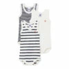 Budget 🔔 Set of 3 Striped Onesies White Petit Bateau Fashion Baby, Children 🔔