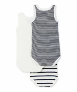 Budget 🔔 Set of 3 Striped Onesies White Petit Bateau Fashion Baby, Children 🔔 -Outlet Kids' Fashion Store set of 3 striped onesiesset of 3 striped onesies white petit bateau fashion baby children 2
