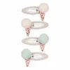New ✨ Set of 4 Ice Cream Pompom Hair Slides White Mimi & Lula Fashion Children 🔔
