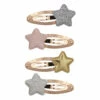 New 🌟 Set of 4 Metallic Star Hair Slides Pink Gold Mimi & Lula Fashion Children 🎁