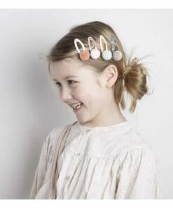 Discount ⭐ Set of 4 Pompom Hair Slides Pink Mimi & Lula Fashion Children 🔥 -Outlet Kids' Fashion Store set of 4 pompom hair slidesset of 4 pompom hair slides pink mimi lula fashion children 1