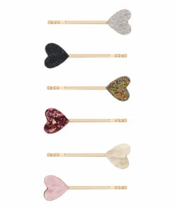 Best deal ✨ Set of Firework Heart Hair Clips Silver Mimi & Lula Fashion Children 🎁