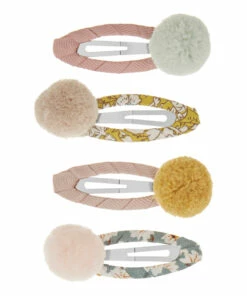 Cheapest 🔔 Set of Nordic Pompom Hair Clips Pink Mimi & Lula Fashion Children 🎉