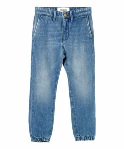 Buy 🎁 Skater Elastic Waist Chino Trousers Denim blue Finger in the nose Fashion Teen, Children 🎁