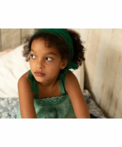 Buy 🔥 Smocked Gingham Ribbon Strap Top Green Emile et Ida Fashion Children ✔️ -Outlet Kids' Fashion Store smocked gingham ribbon strap top green emile et ida fashion children 2