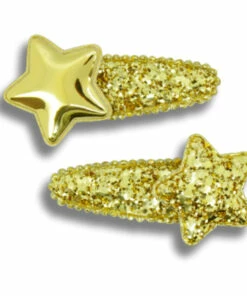 Brand new ⌛ Sparkly Star Hair Clips Gold Milk x Soda Fashion Children 💯