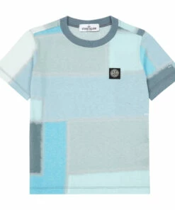 Coupon 👏 Squares T-shirt Grey Stone Island Fashion Teen, Children 🔥