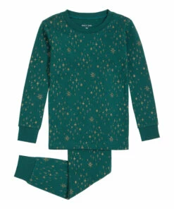 Deals ✨ Star Print Pyjama Set Dark green Petit Lem Fashion Children 🌟