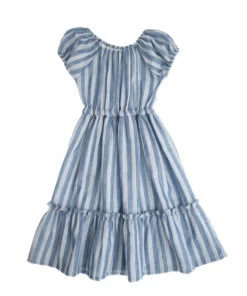 Cheap 💯 Striped Midi 👗 Dress Blue Tocoto Vintage Fashion Children ✨