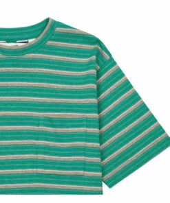 Buy ⭐ Oversize Organic Cotton Striped T-shirt Green Hundred Pieces Fashion Teen, Children 💯 -Outlet Kids' Fashion Store striped organic cotton oversized t shirtoversize organic cotton striped t shirt green hundred pieces fashion teen children 2