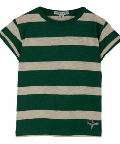Buy 😍 Striped Organic Cotton Slub T-shirt Dark green Emile et Ida Fashion Children 🔥