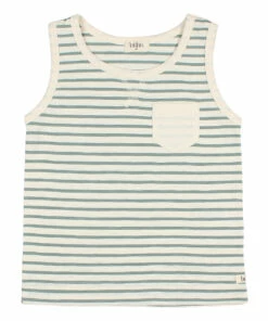 Best deal 🧨 Striped Organic Cotton Slub Tank Top Green water Búho Fashion Children 😍