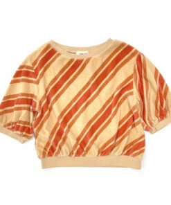 Cheap ๐งจ Striped Organic Cotton Velour Sweatshirt Orange Longlivethequeen Fashion Teen, Children ๐