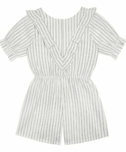 Coupon 👍 Striped Playsuit White the new society Fashion Teen, Children 🔥