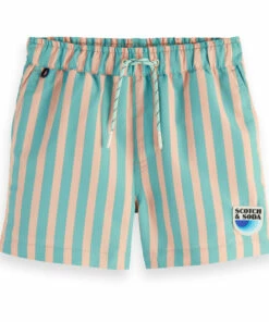 Budget 😀 Striped Swim Trunks Blue Scotch & Soda Fashion Teen, Children ⌛