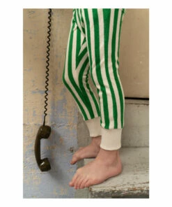 Outlet ✨ Striped Terry Cloth Joggers Green Emile et Ida Fashion Children ✔️ -Outlet Kids' Fashion Store striped terry cloth joggers green emile et ida fashion children 2