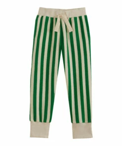 Outlet ✨ Striped Terry Cloth Joggers Green Emile et Ida Fashion Children ✔️