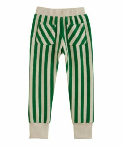 Outlet ✨ Striped Terry Cloth Joggers Green Emile et Ida Fashion Children ✔️ -Outlet Kids' Fashion Store striped terry cloth joggers green emile et ida fashion children 4