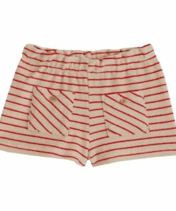 Best deal ⌛ Striped Terry Cloth Shorts Red Emile et Ida Fashion Children 🎁