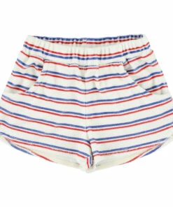 Best Sale ⌛ Striped Terry Cloth Shorts White Simple Kids Fashion Teen, Children ❤️