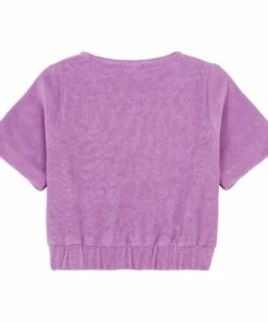 Flash Sale 💯 Striped Terry Cloth T-shirt Purple Simple Kids Fashion Teen, Children 😍 -Outlet Kids' Fashion Store striped terry cloth t shirt purple simple kids fashion teen children 2